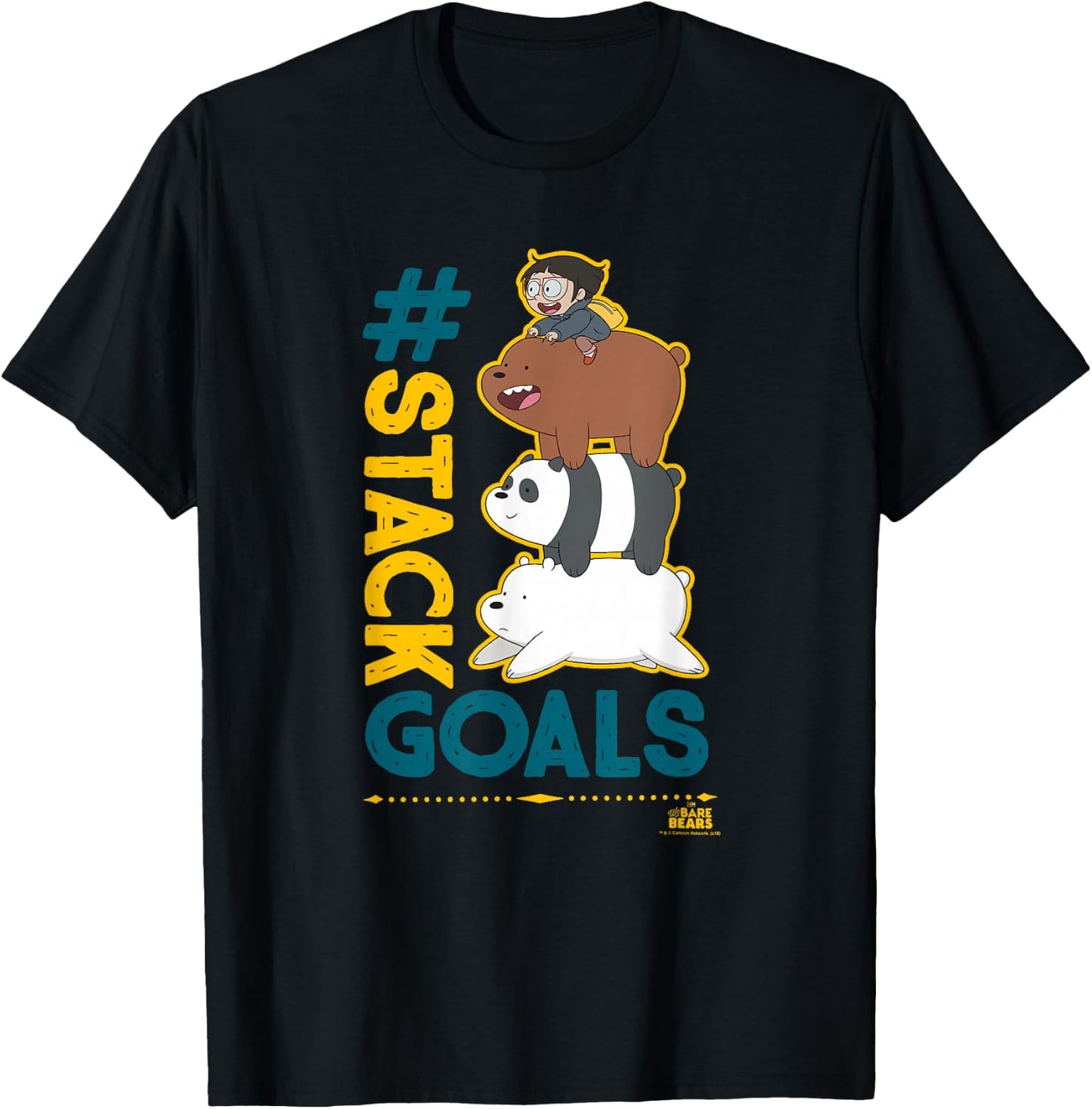 We Bare Bears #Stack Goals T-Shirt - T-Shirt | Black