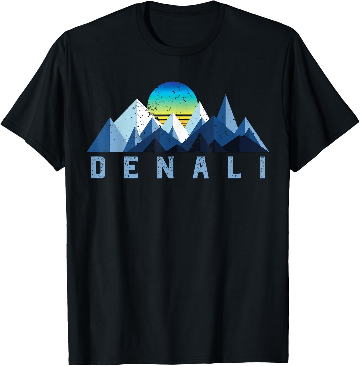 Vintage Denali Retro National Park Geometric T-Shirt - T-Shirt | Black