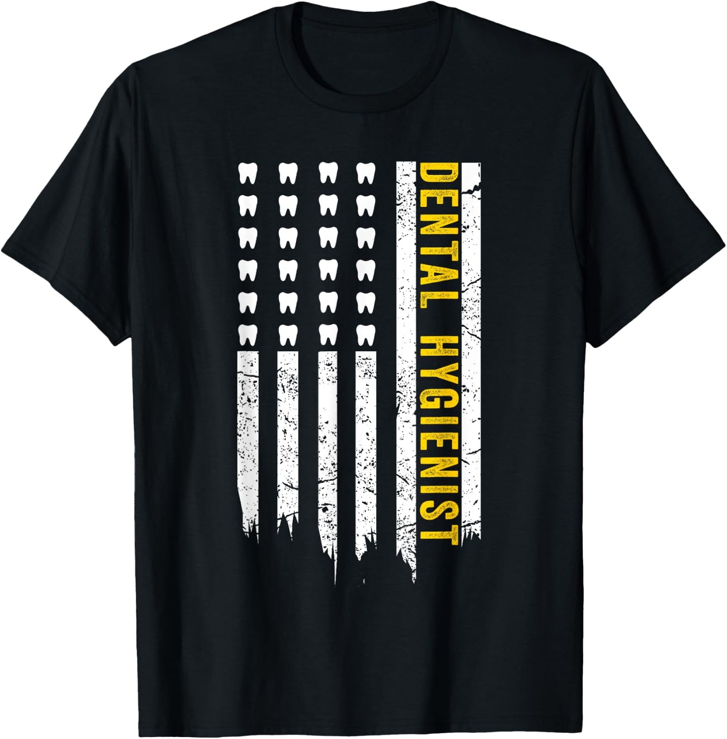 USA Flag Dental Hygienist Gifts Dental Hygiene School Women Girls Kids Men T-Shirt - T-Shirt | Black