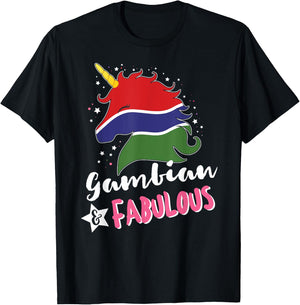 Gambian Unicorn Gambia Flag T-Shirt - T-Shirt | Black