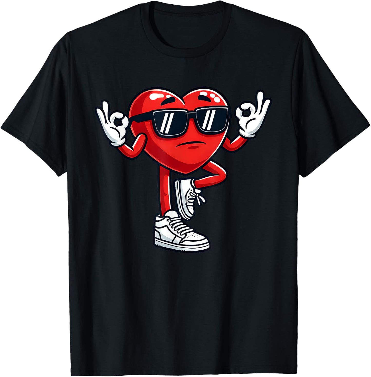 Red Heart Yoga Pose Funny Valentine's Day Family Matching T-Shirt - T-Shirt | Black