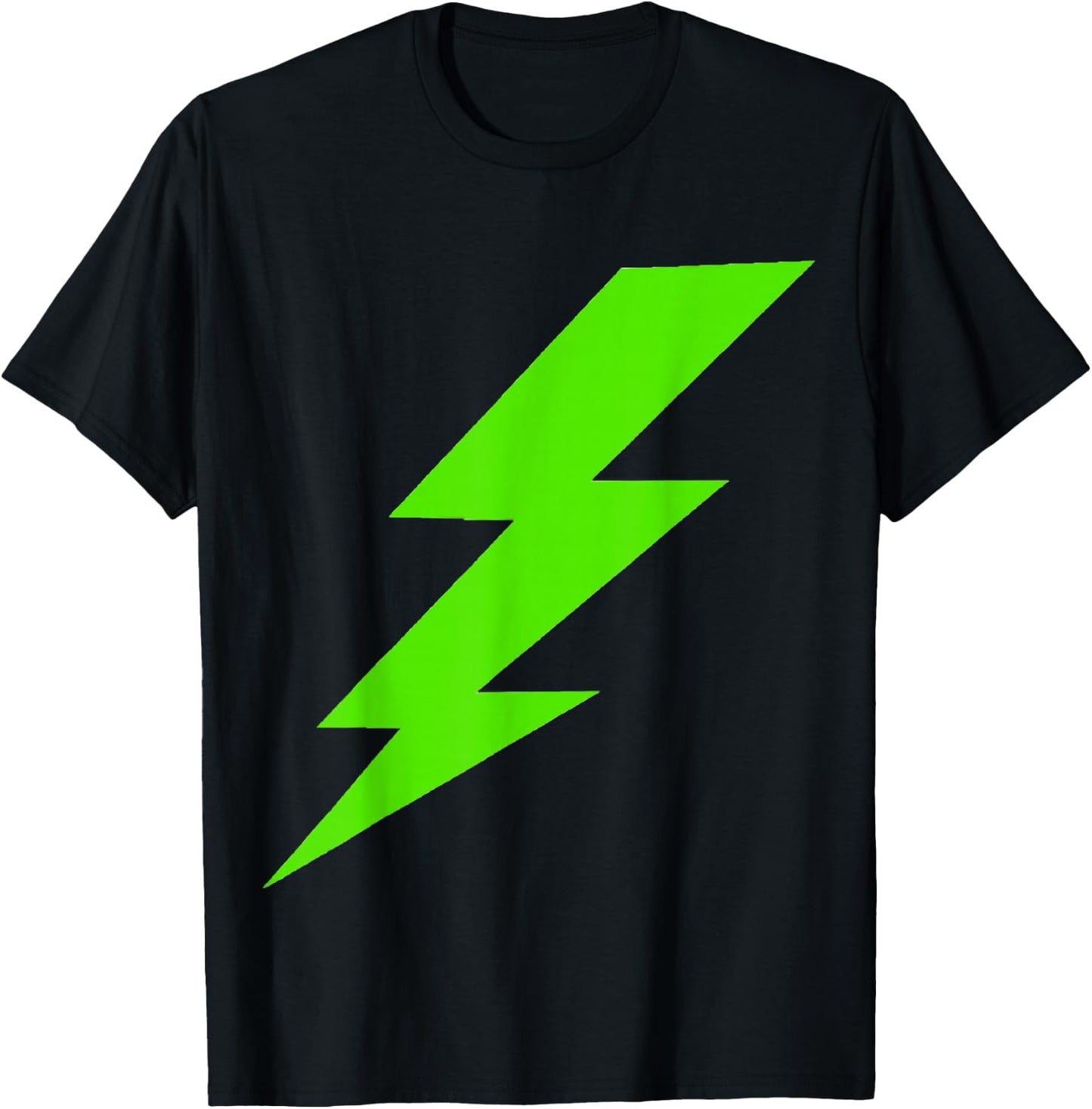 Lightning Bolt Bright Green Silhouette T-Shirt - T-Shirt | Black