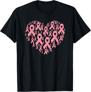 Breast Cancer Support Love Breast Cancer Awareness T-Shirt - T-Shirt | Black