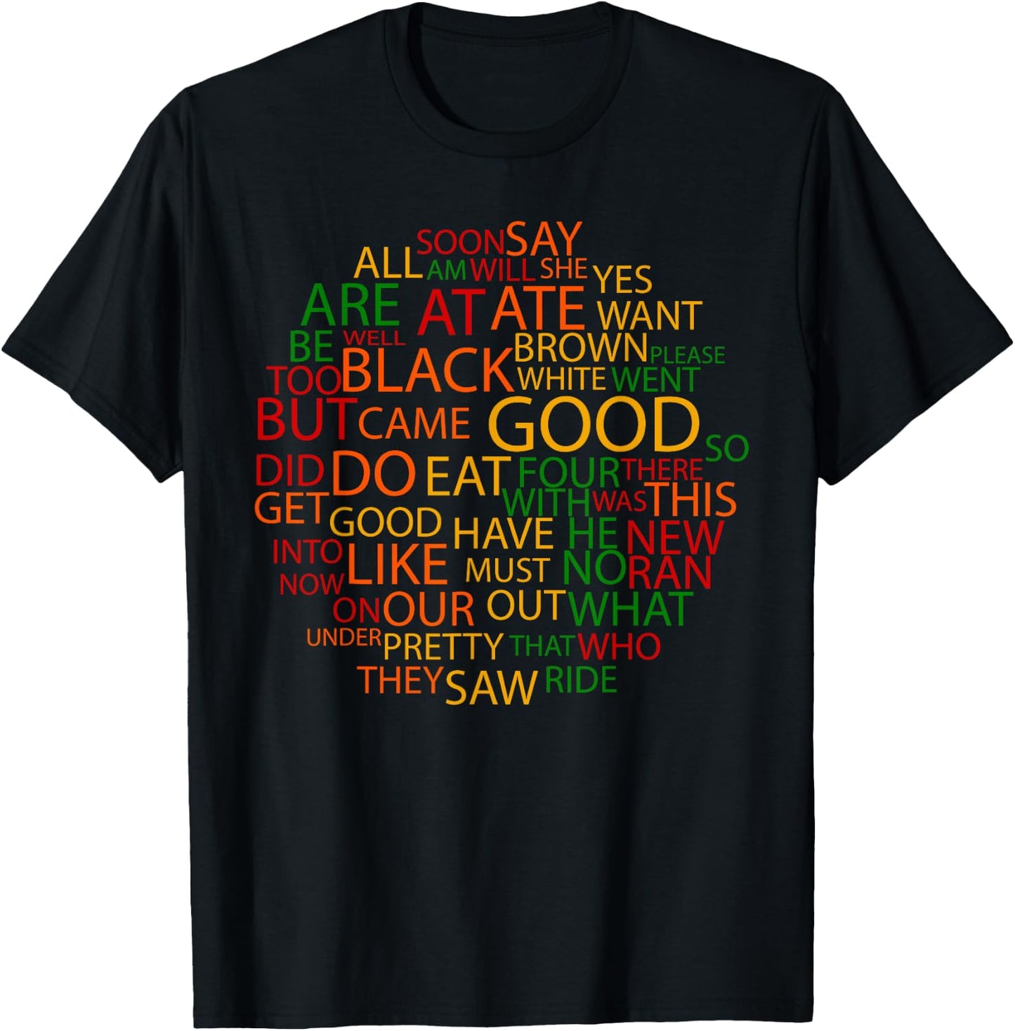 Kindergarten Sight Words for Kindergarten Teachers Men Women Kids T-Shirt - T-Shirt | Black