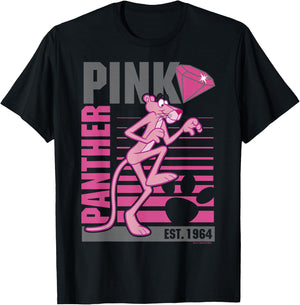 Pink Panther Lined Portrait T-Shirt - T-Shirt | Black