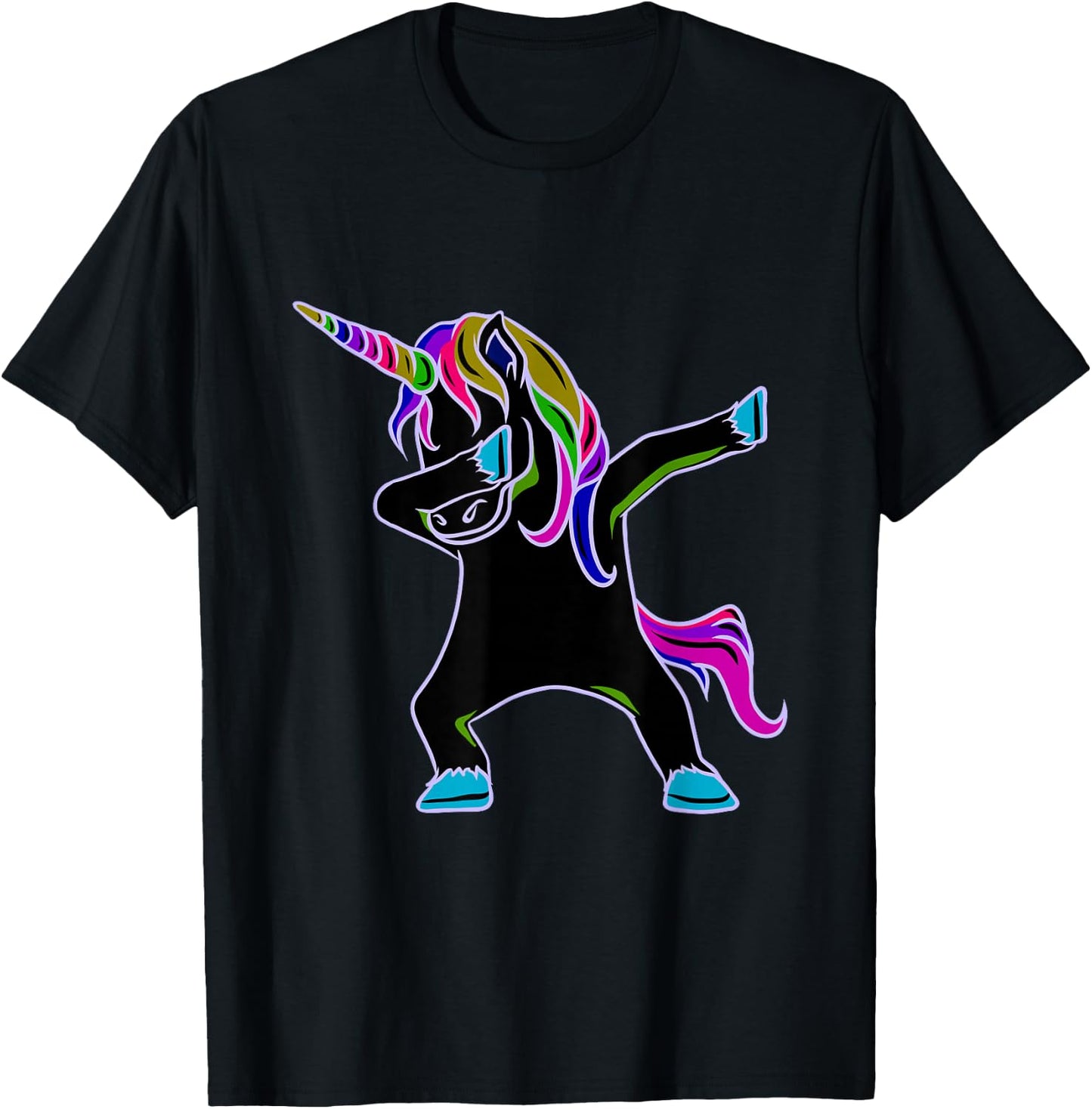 EDM Rave Shirt - Magical Dabbing Unicorn Festival T-Shirt - T-Shirt | Black