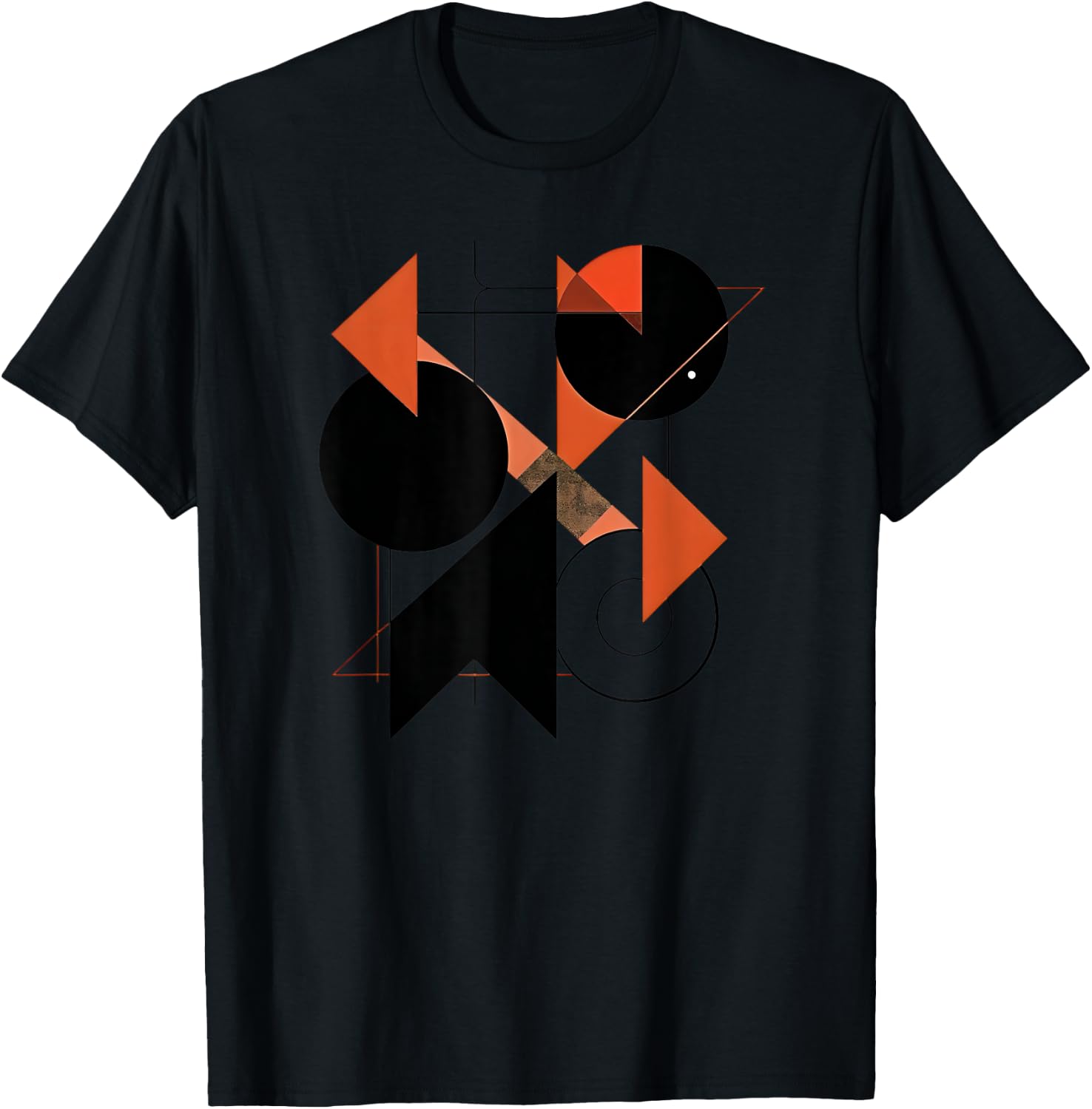 Minimal,black,orange ,retro,geometric design,abstract art T-Shirt - T-Shirt | Black