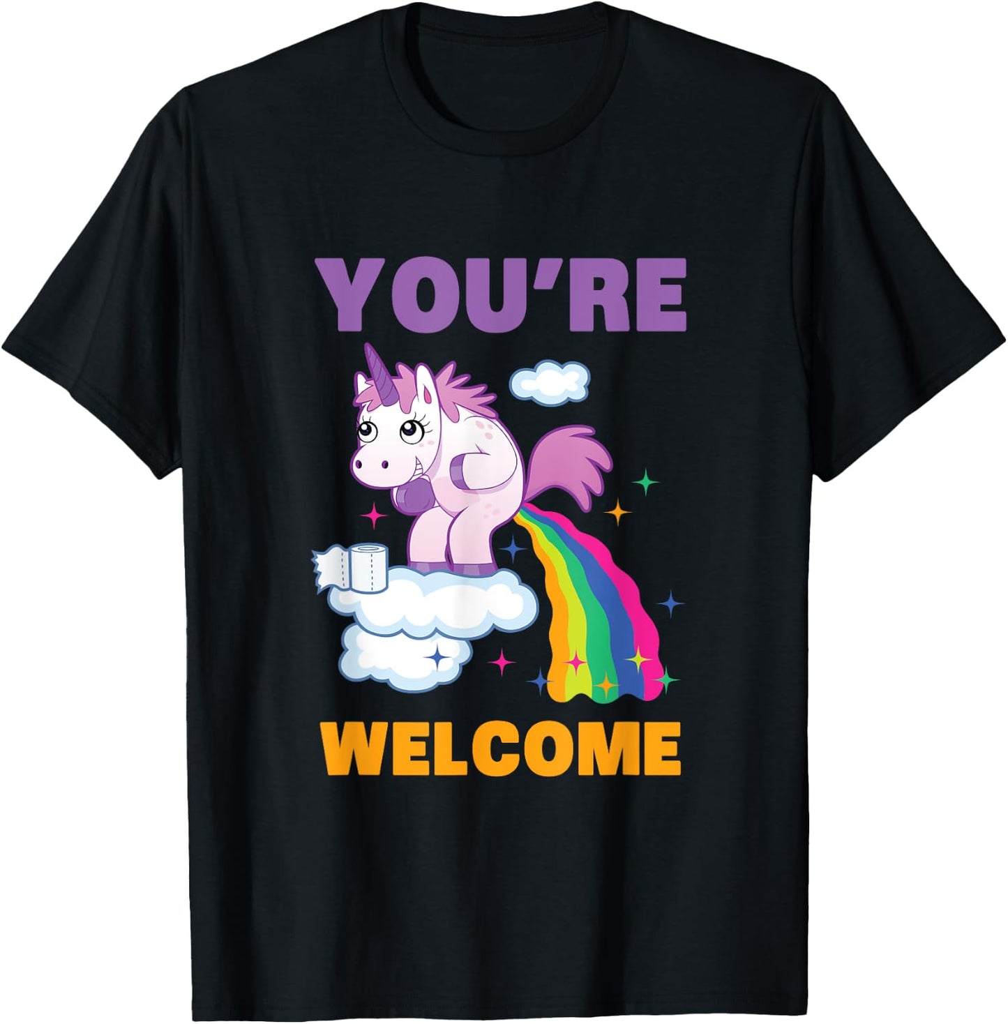 Fun Unicorn Rainbow Fart Poop Where Rainbows From Joke Gift T-Shirt - T-Shirt | Black