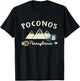 Funny Cartoon Mountain Hiking Patches Poconos Pennsylvania T-Shirt - T-Shirt | Black