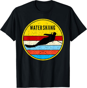 Water Skiing Retro Waterski Ski Water Sports T-Shirt - T-Shirt | Black
