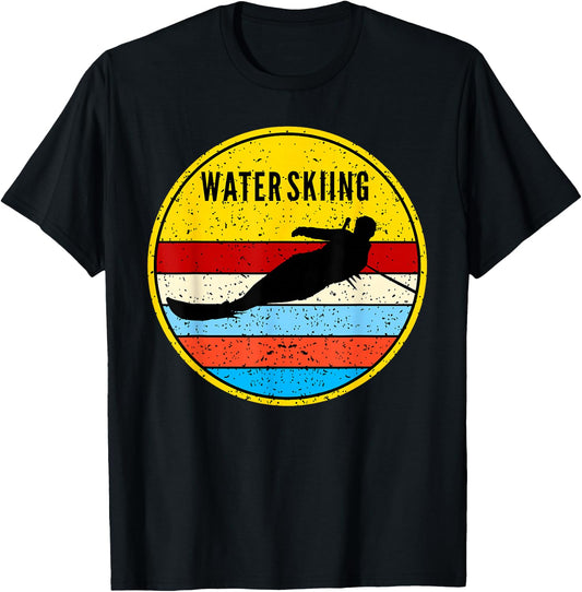 Water Skiing Retro Waterski Ski Water Sports T-Shirt - T-Shirt | Black