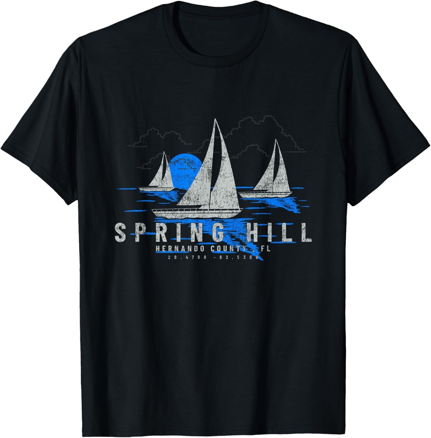 Spring Hill Florida Travel Yachting Souvenir Spring Hill T-Shirt - T-Shirt | Black