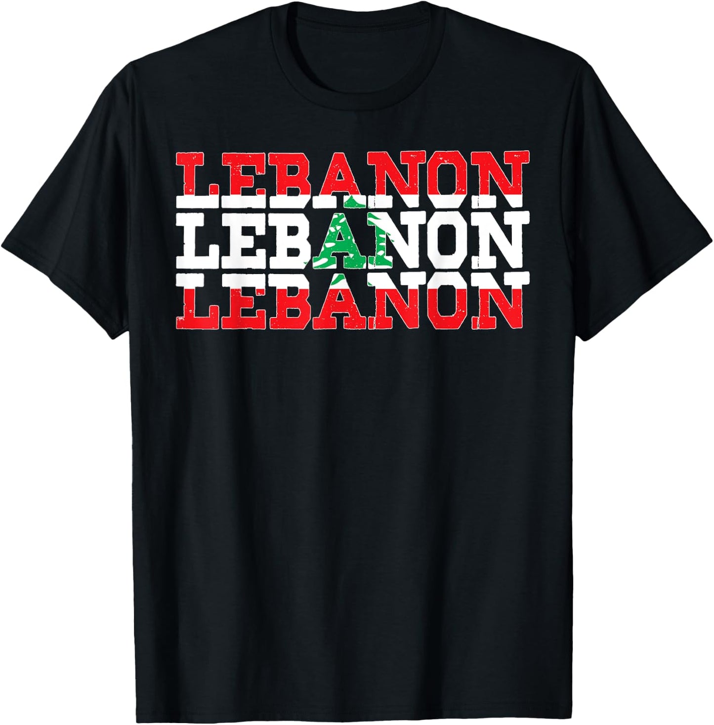 LEBANON | Lebanese Flag Sports Lovers T-Shirt - T-Shirt | Black