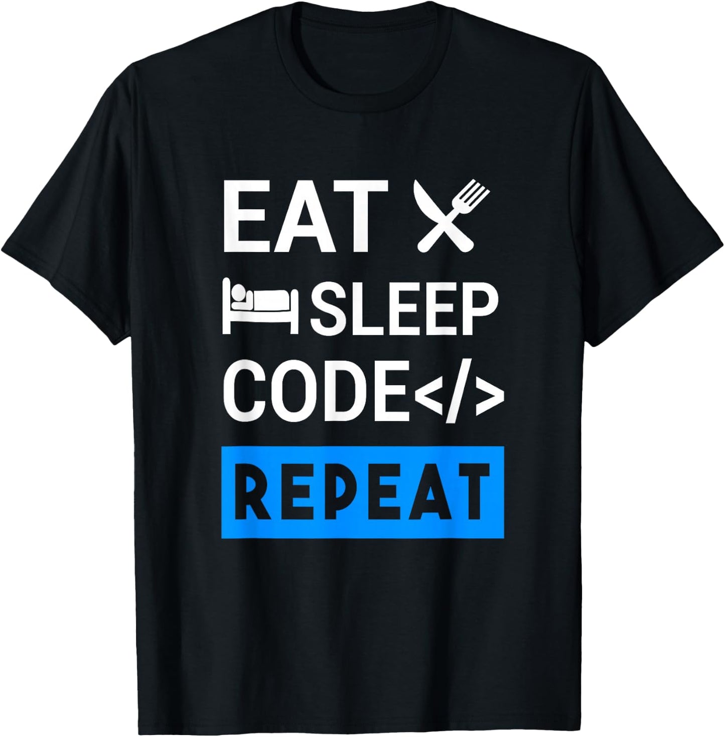 Eat Sleep Code Repeat Coding T-Shirt - T-Shirt | Black
