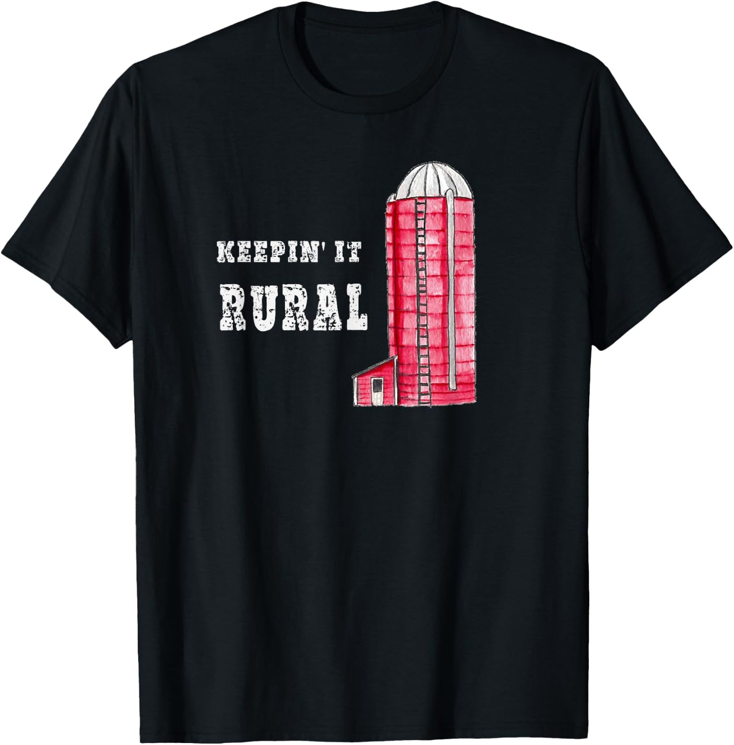 KEEPIN' IT RURAL Fun Silo Farm Country Gift T-Shirt - T-Shirt | Black