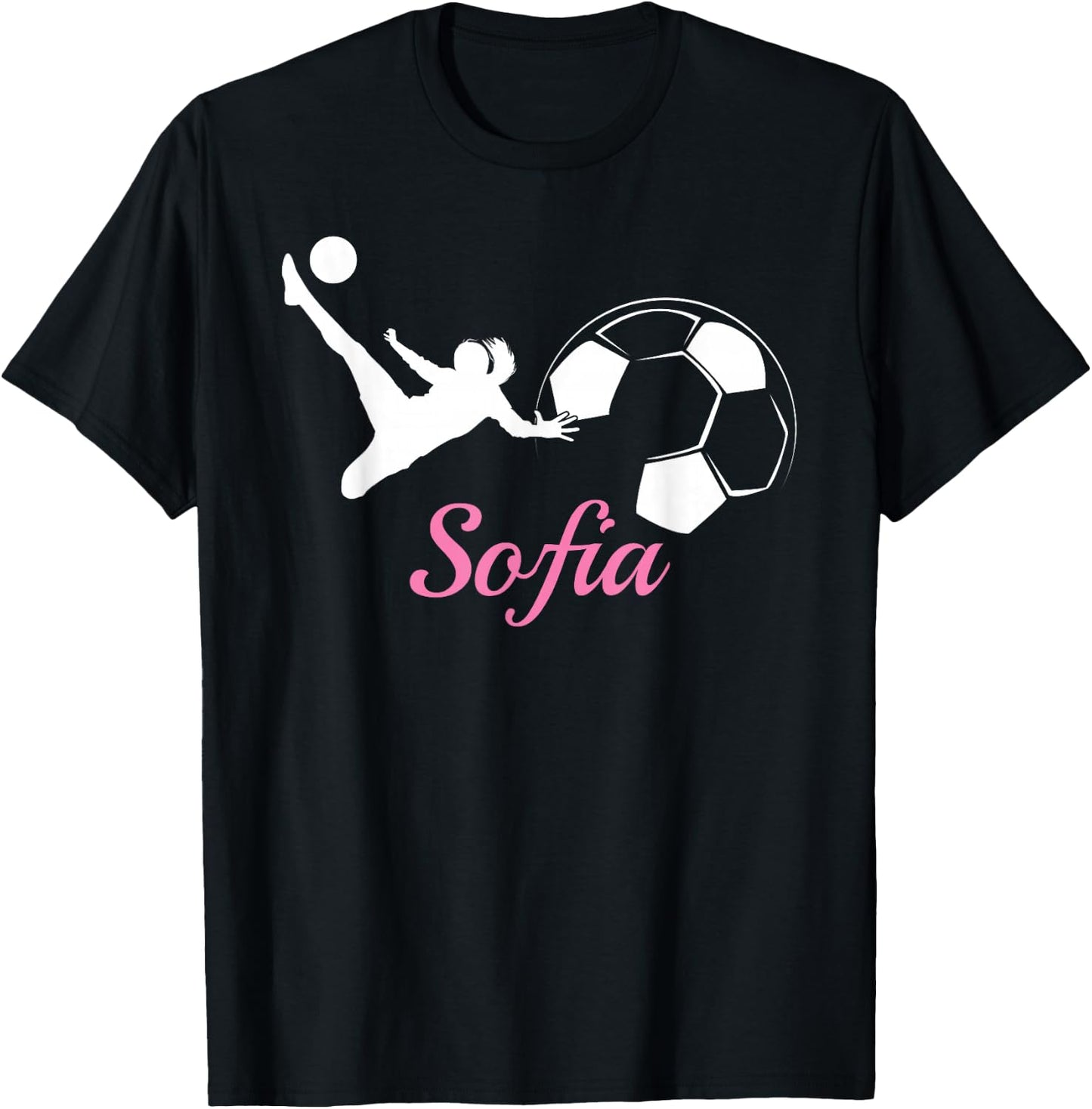 Sofia Name Gift Personalized Soccer T-Shirt - T-Shirt | Black