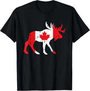 Maple Leaf Animal Canadian Flag Canada T-Shirt - T-Shirt | Black