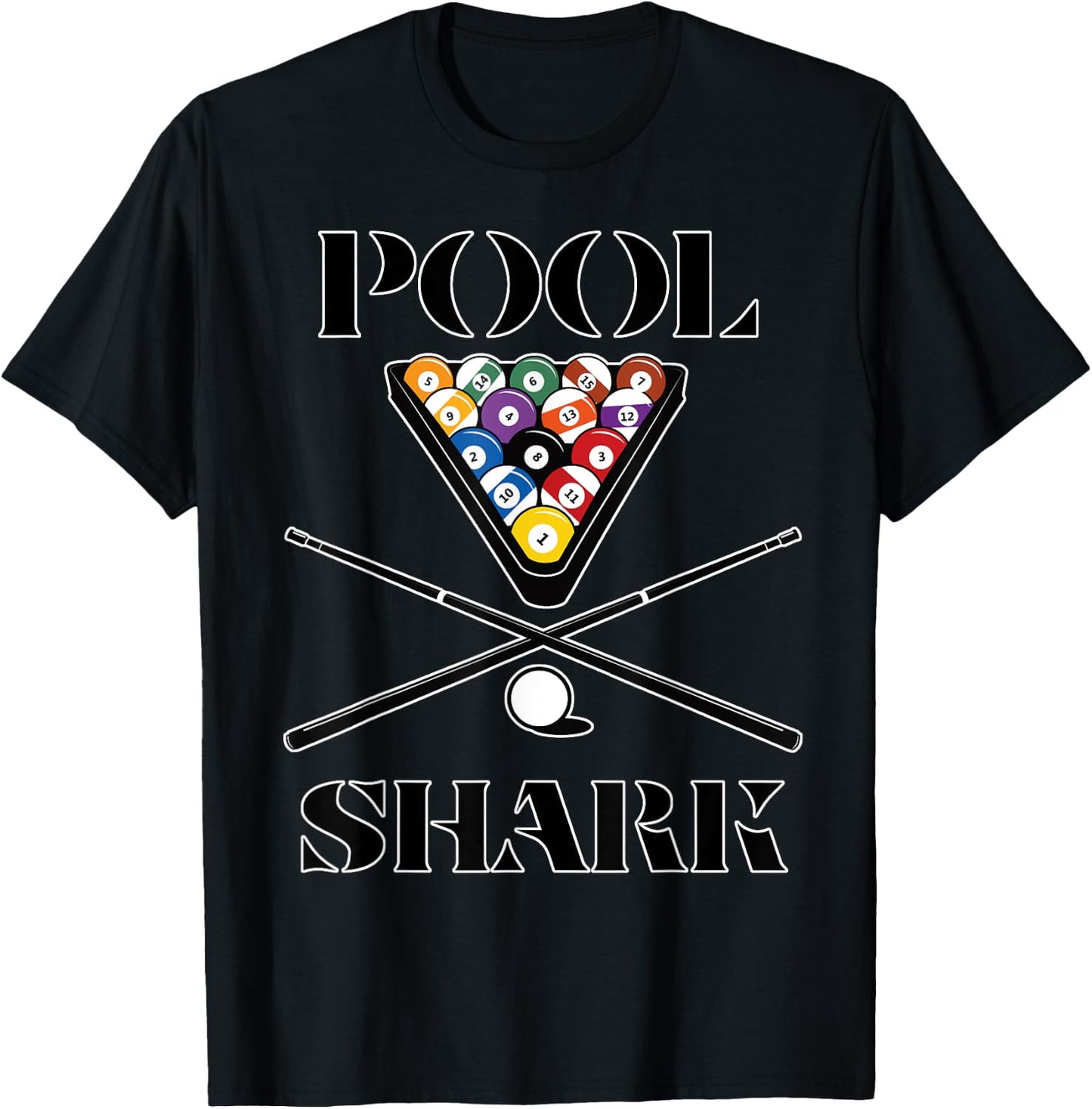 Funny Pool Shark Shirt Art-Billiards & Pool T-Shirt - T-Shirt | Black