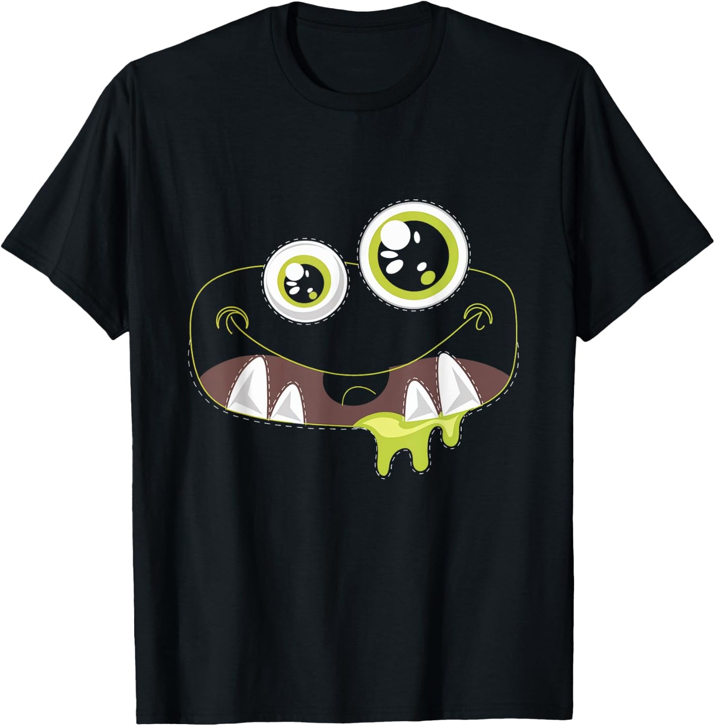 Cute Monster Face Halloween Costumes Kids Fun T-Shirt - T-Shirt | Black