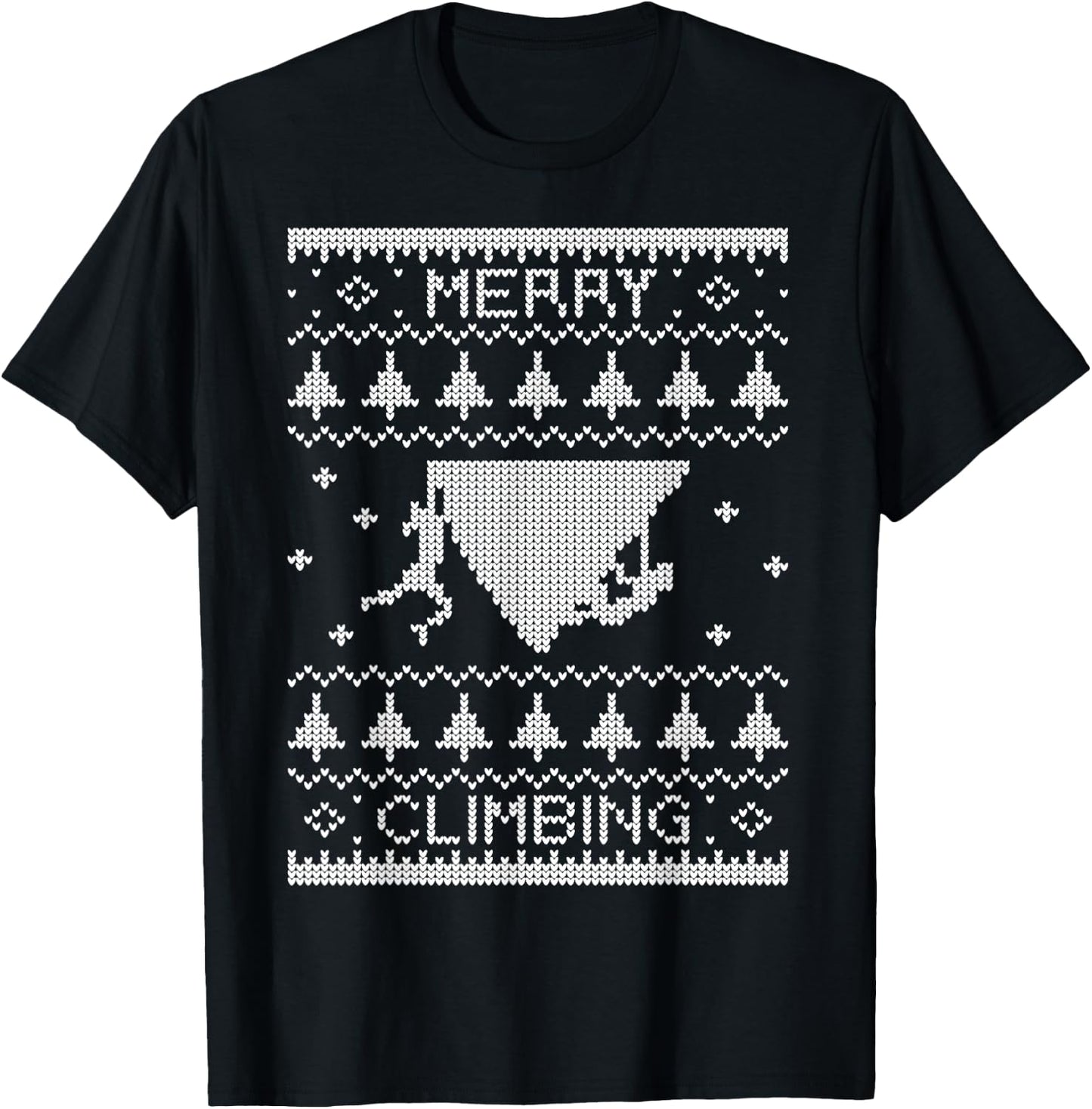 Merry Climbing Christmas bouldering belay T-Shirt - T-Shirt | Black