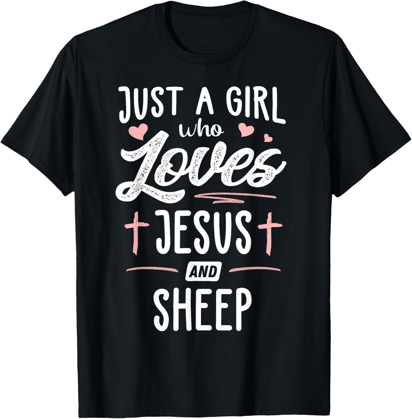 Just A Girl Who Loves Jesus And Sheep Gift Women T-Shirt - T-Shirt | Black