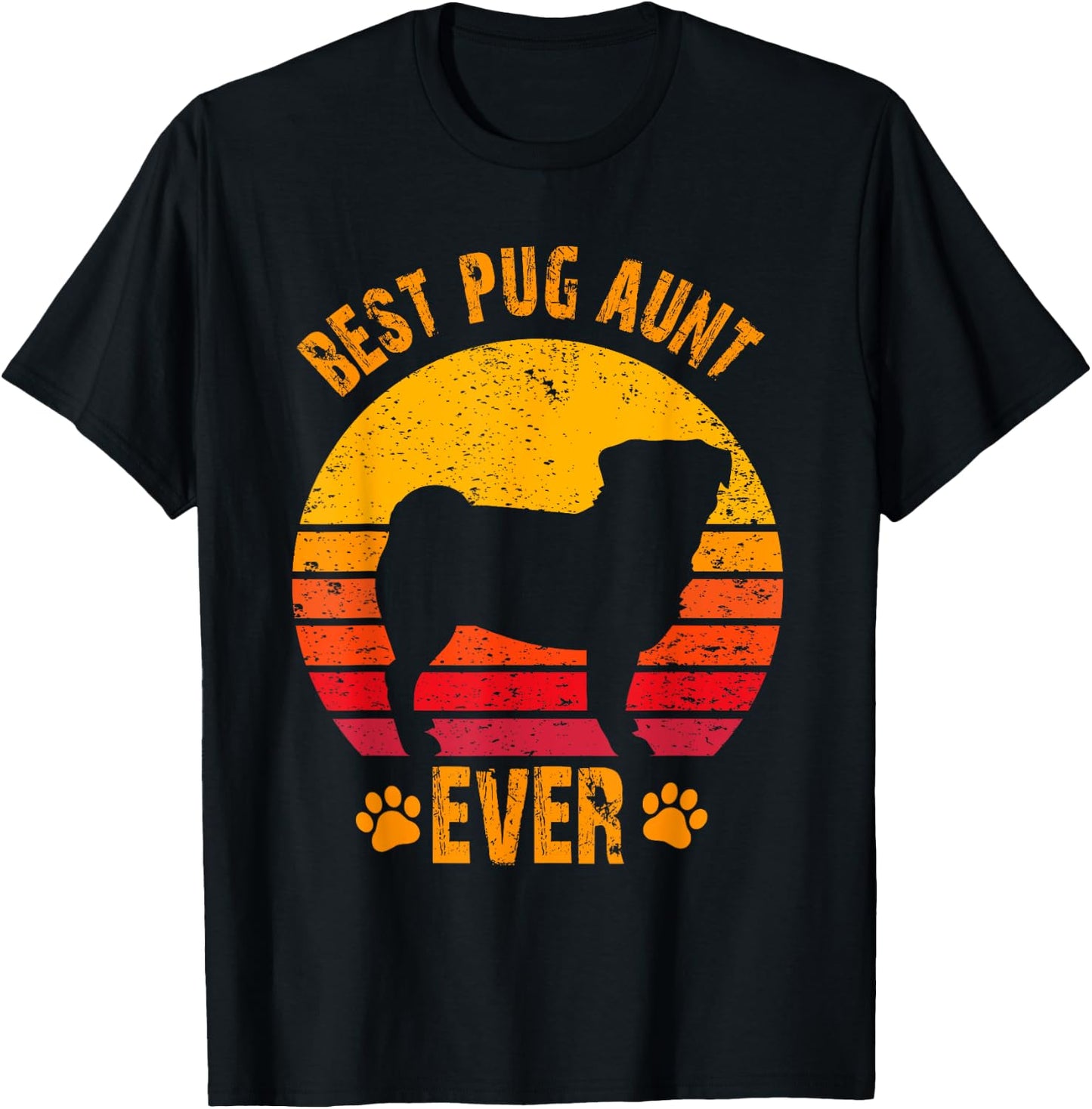Best Pug Aunt Ever Funny Gift Auntie T-Shirt - T-Shirt | Black