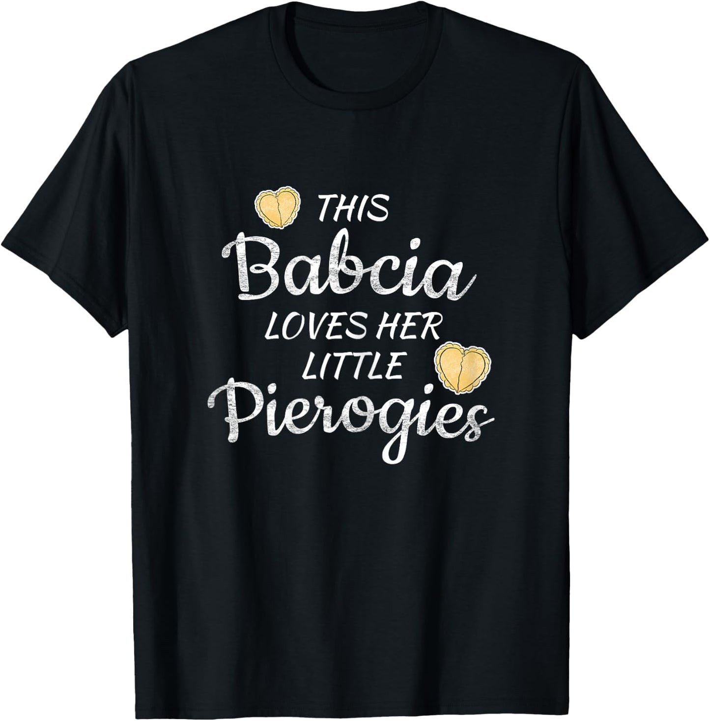 Polish Babcia Grandma loves little Pierogies Mother's Day T-Shirt - T-Shirt | Black