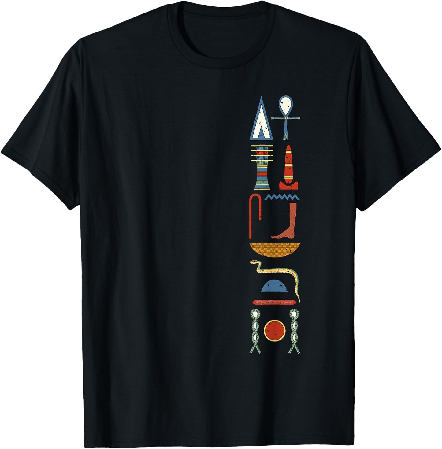 Life Prosperity Health Forever Ancient Egyptian Hieroglyphic T-Shirt - T-Shirt | Black
