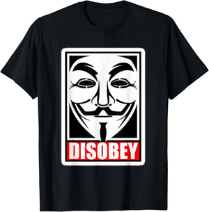 DISOBEY Disobedience Anonymous Revolution T-Shirt - T-Shirt | Black