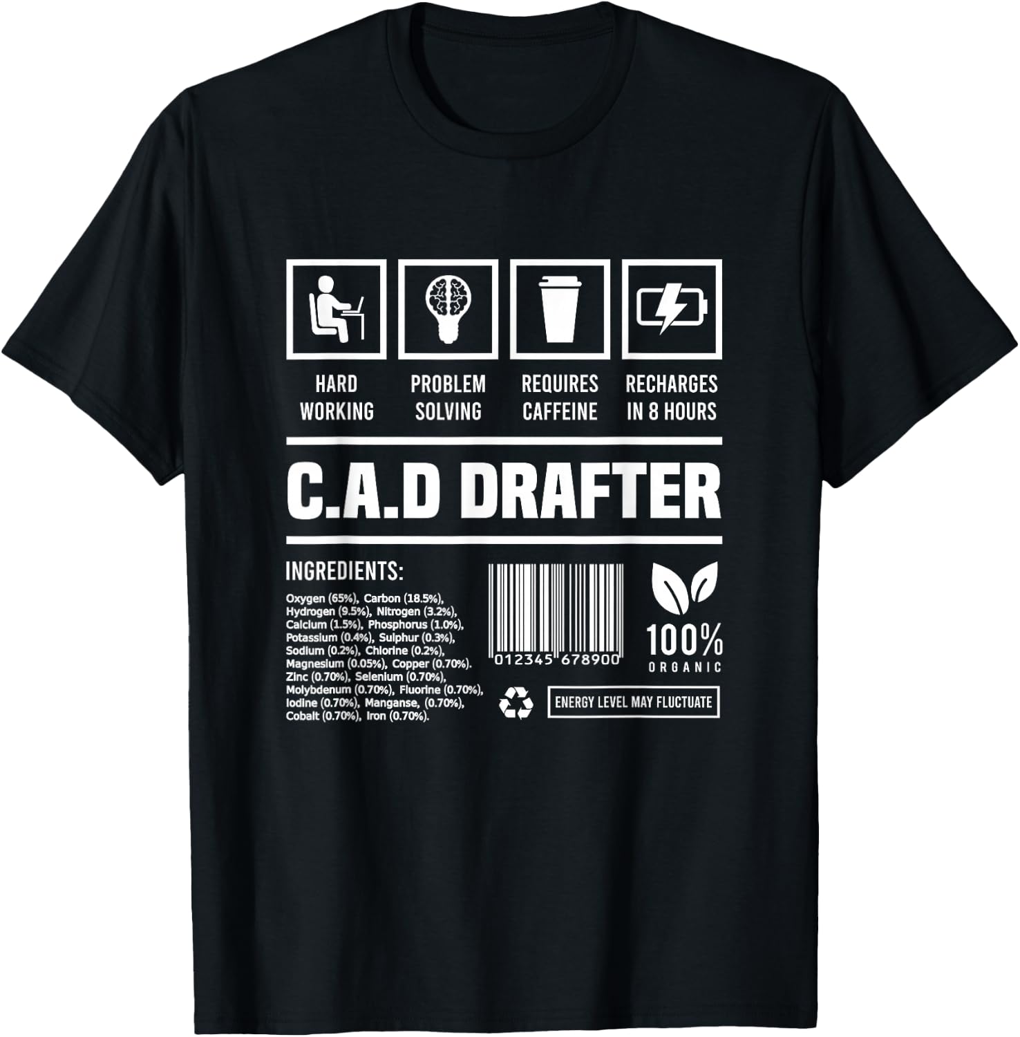 CAD Drafter Gift Funny T-Shirt - T-Shirt | Black