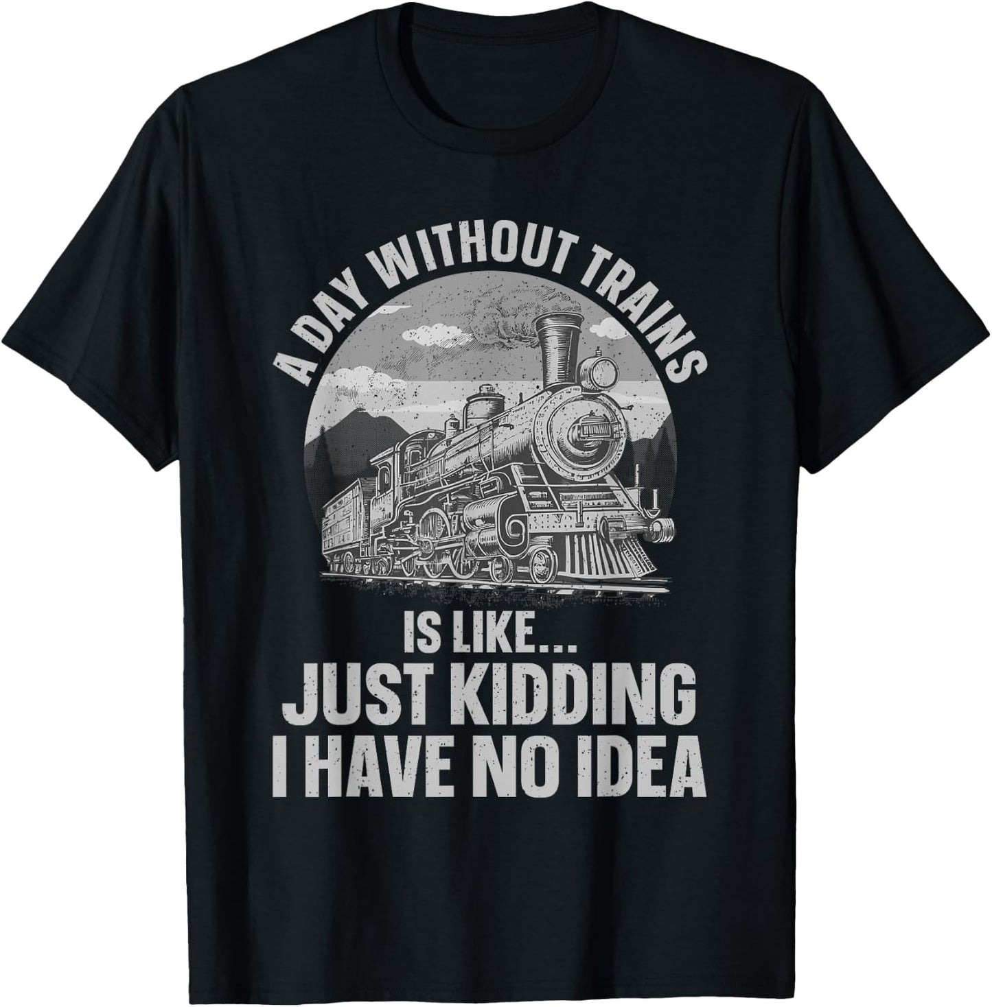 Best Train Art Women Railroad Steam Train Lovers T-Shirt - T-Shirt | Black