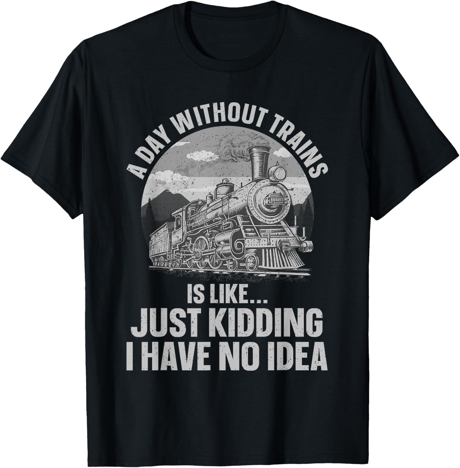Best Train Art Women Railroad Steam Train Lovers T-Shirt - T-Shirt | Black