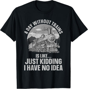 Best Train Art Women Railroad Steam Train Lovers T-Shirt - T-Shirt | Black