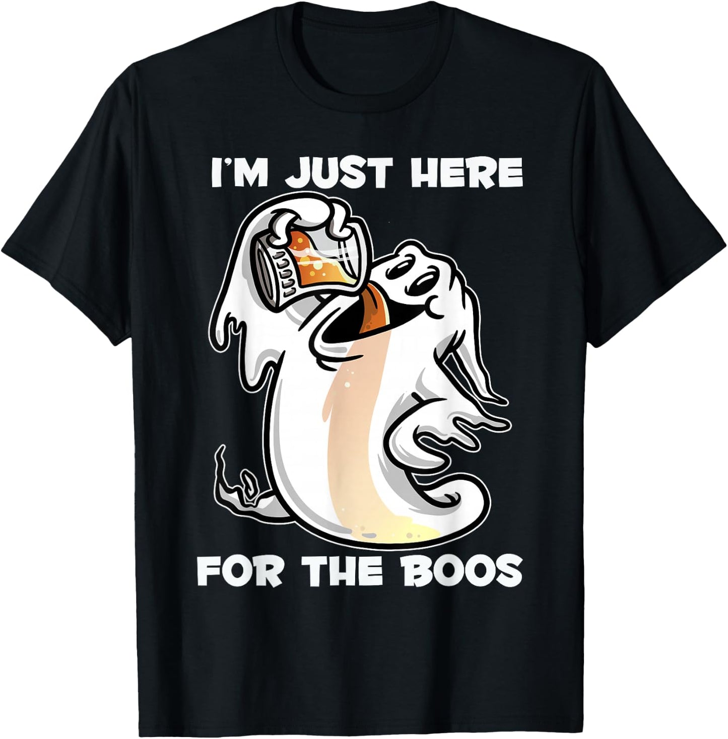 I'm just here for the Boos for Halloween Ghost Fans T-Shirt - T-Shirt | Black