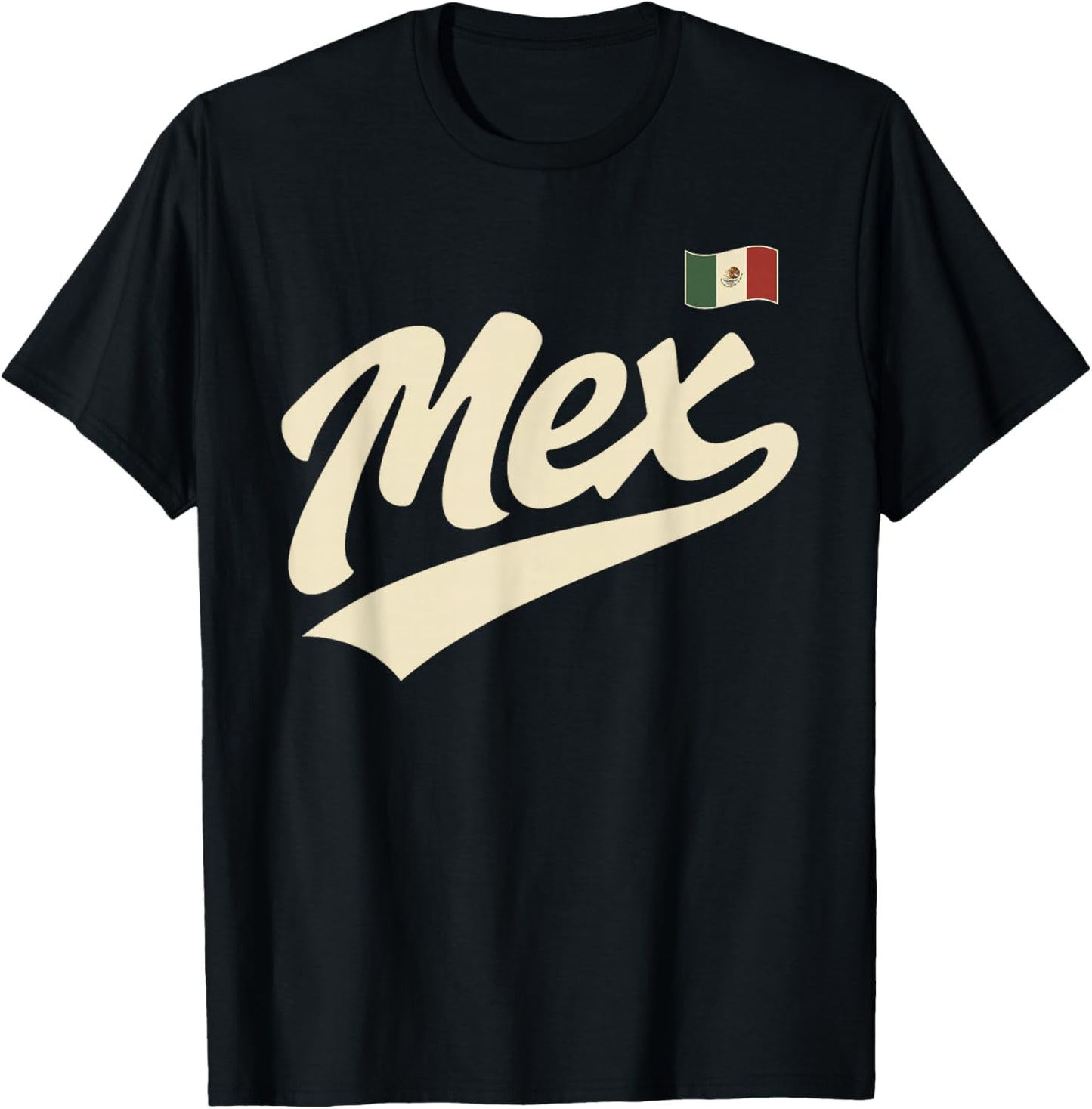 Mexico Vintage Script Fan T-Shirt - T-Shirt | Black