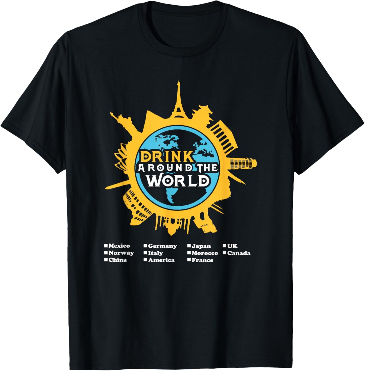 Drink Around the World T-Shirt - T-Shirt | Black