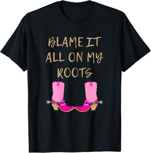Blame It All On My Roots | Girls Kids - Country T-Shirt - T-Shirt | Black