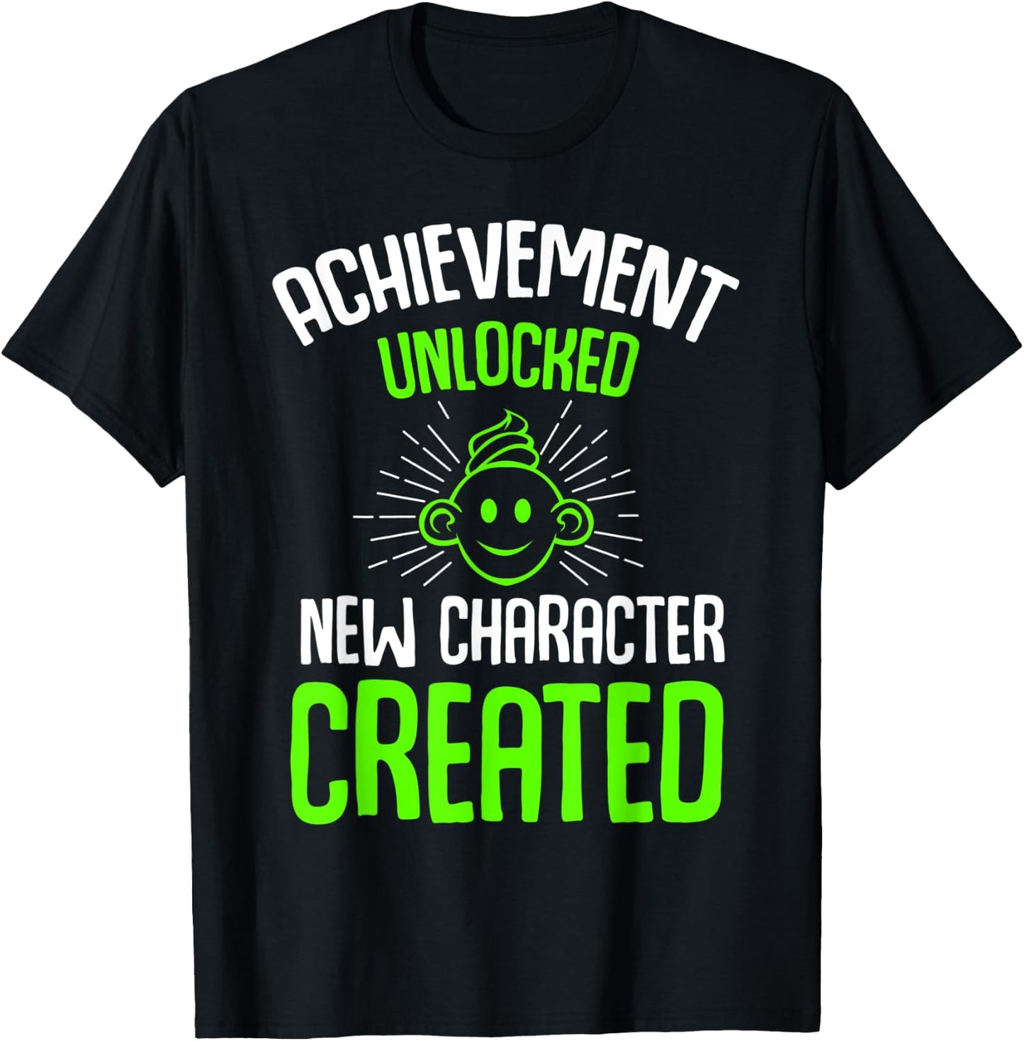 Achievement Unlocked New Character Created Funny Pregnancy T-Shirt - T-Shirt | Black