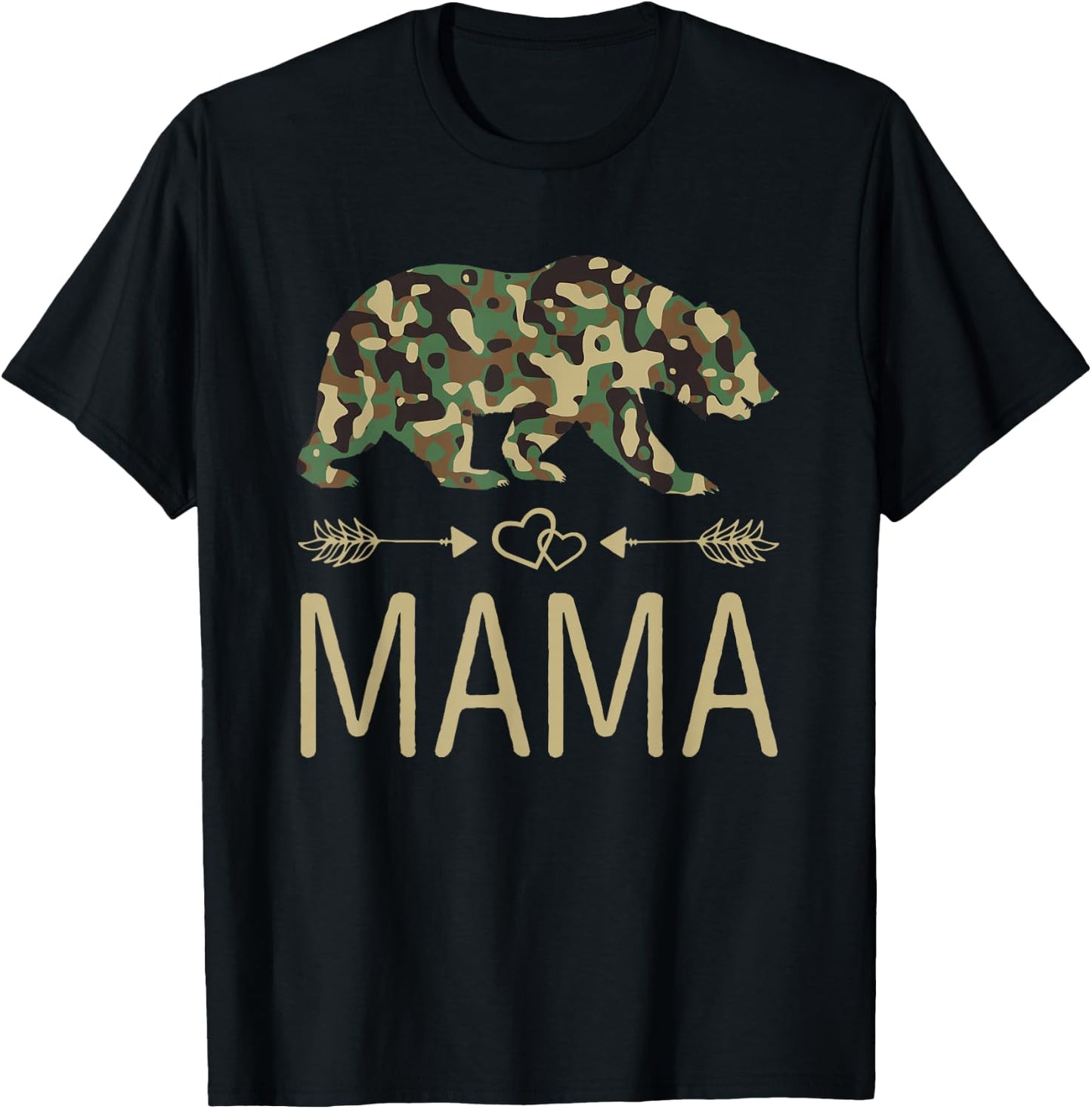 Mama Bear Camo Mother's Day T-Shirt - T-Shirt | Black