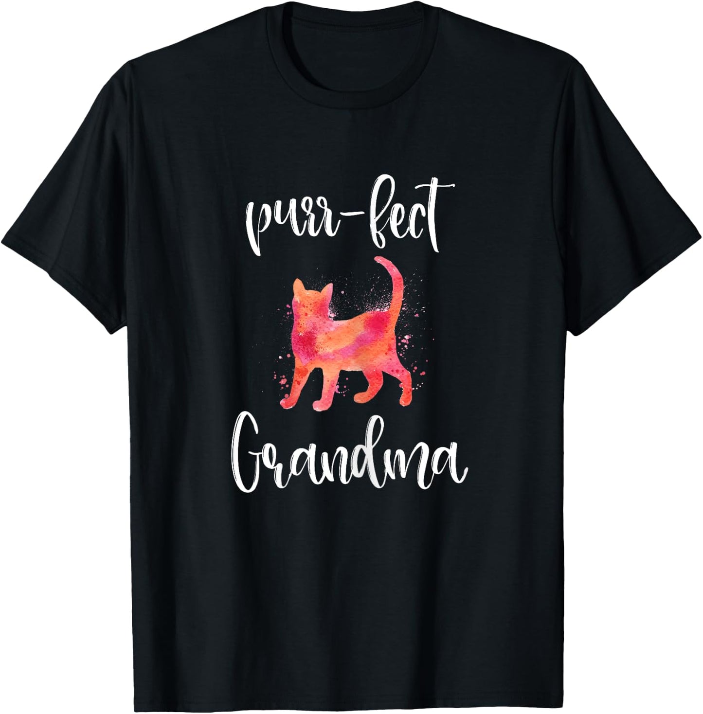 Purr-fect Grandma Shirt Cute Cat Lover Matching Family T-Shirt - T-Shirt | Black