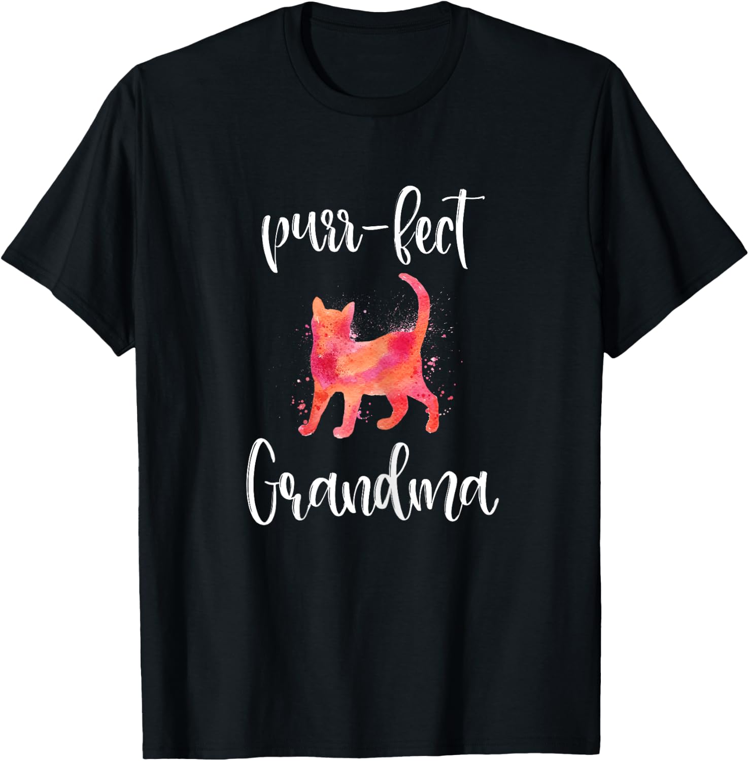 Purr-fect Grandma Shirt Cute Cat Lover Matching Family T-Shirt - T-Shirt | Black