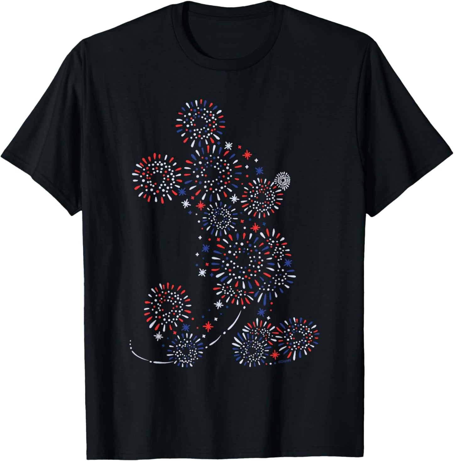 Disney Mickey Mouse 4th of July Fireworks Silhouette USA 250 T-Shirt - T-Shirt | Black