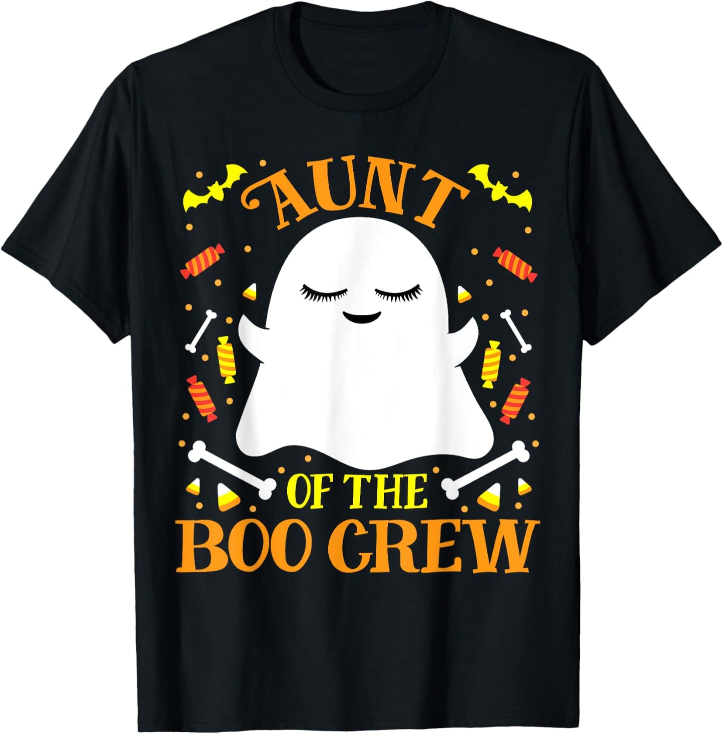 Aunt Boo Crew Ghost Matching Family Set Auntie Halloween T-Shirt - T-Shirt | Black