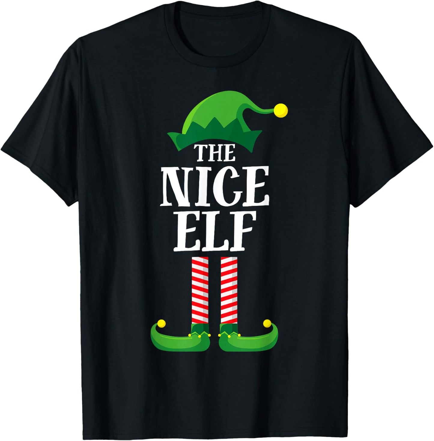Nice Elf Matching Family Group Christmas Party Pyjamas T-Shirt - T-Shirt | Black