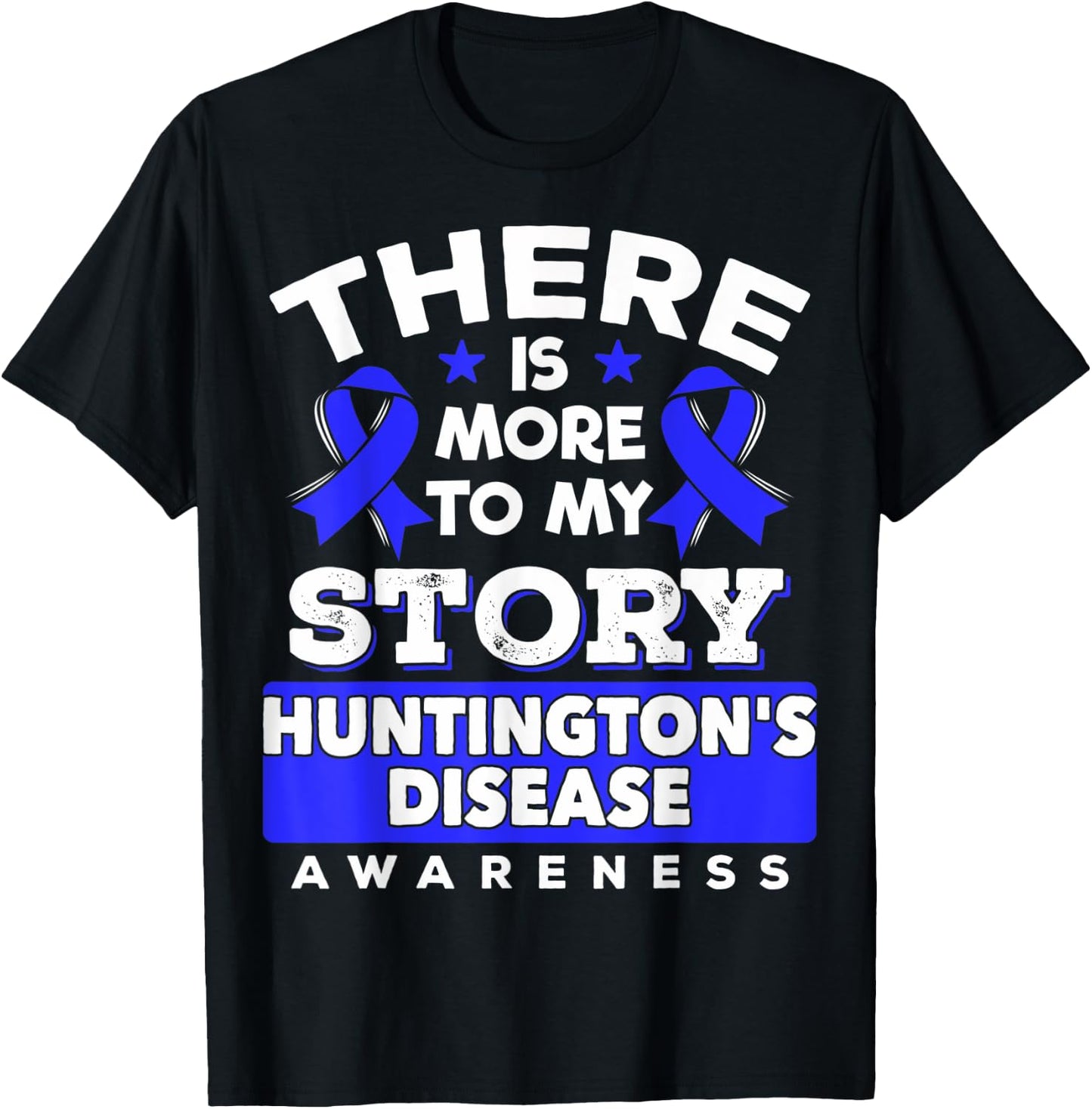 Blue Ribbon - Huntington's Disease Awareness T-Shirt - T-Shirt | Black