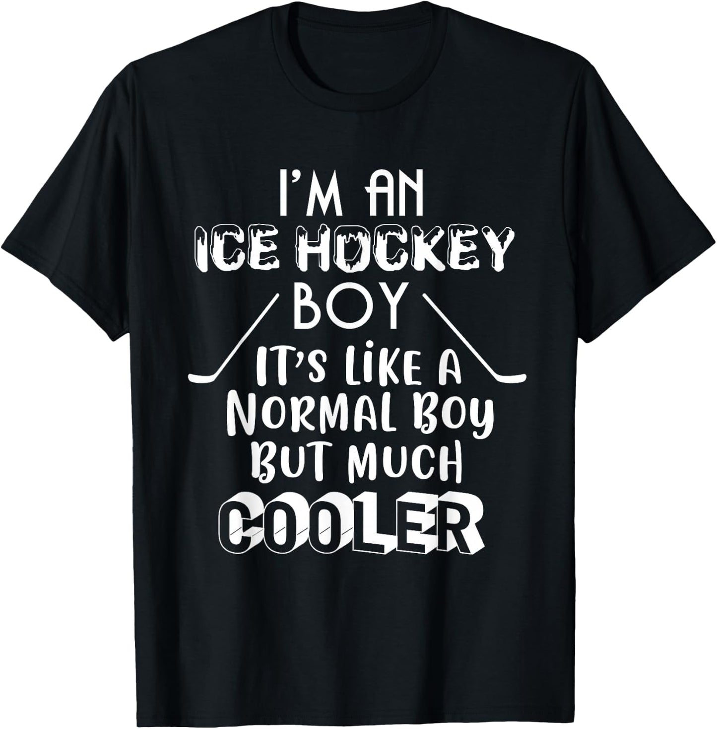Ice Hockey Boy Kids Gift T-Shirt - T-Shirt | Black
