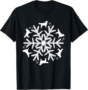Snowflake Christmas Golden Retriever T-Shirt - T-Shirt | Black