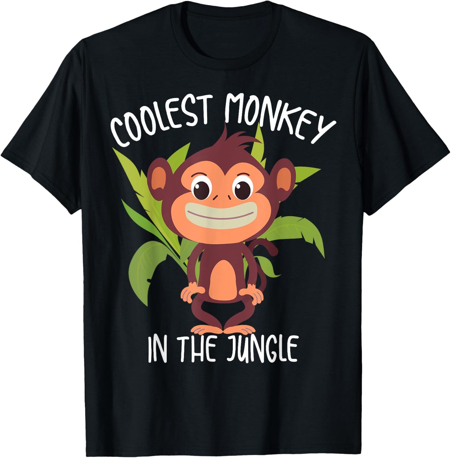 Coolest Monkey In The Jungle | Funny Cute Ape Lover Boy Gift T-Shirt - T-Shirt | Black