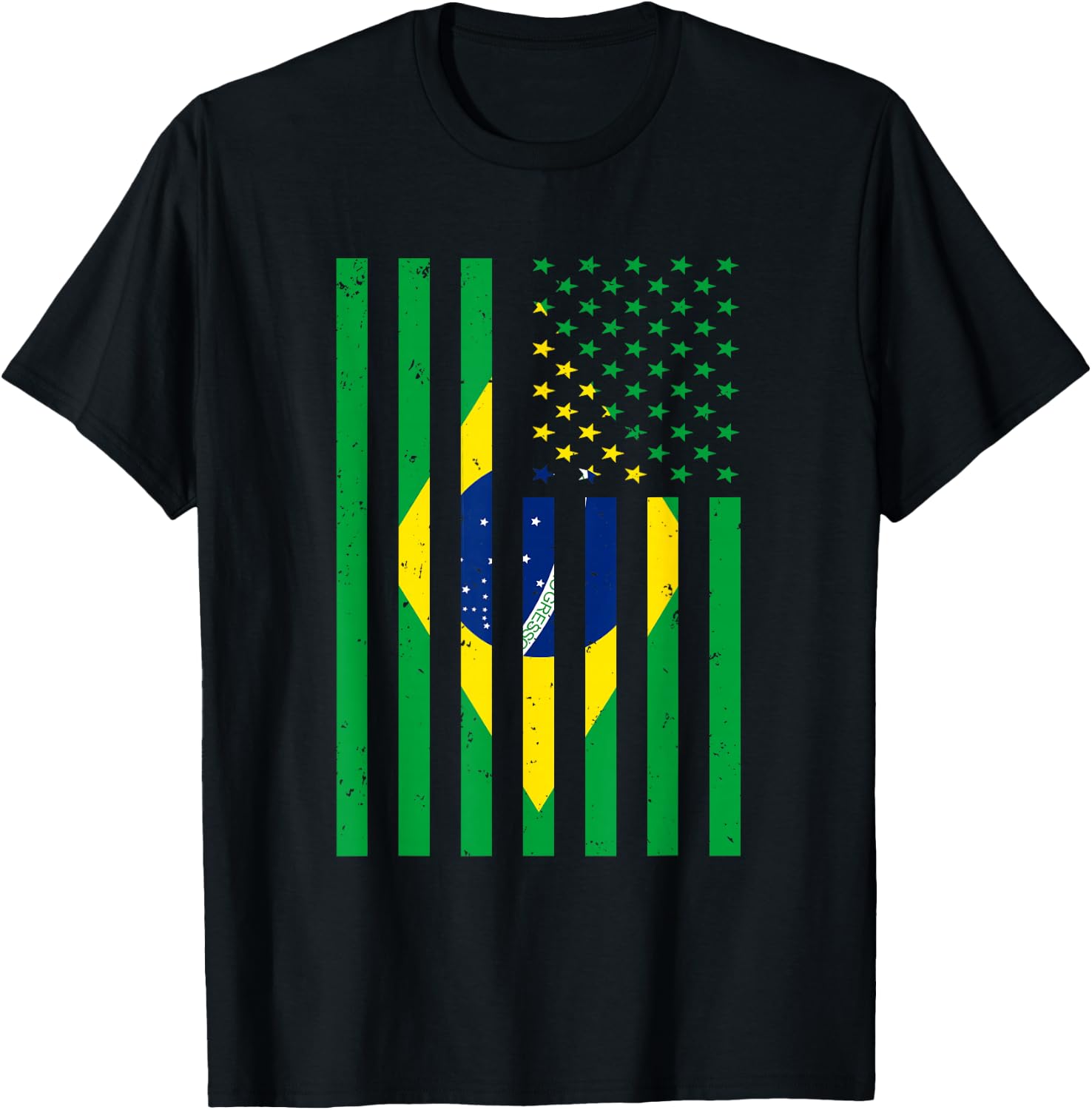 Brazil Shirt Brasil Soccer USA America Flag Jersey Men Women T-Shirt - T-Shirt | Black
