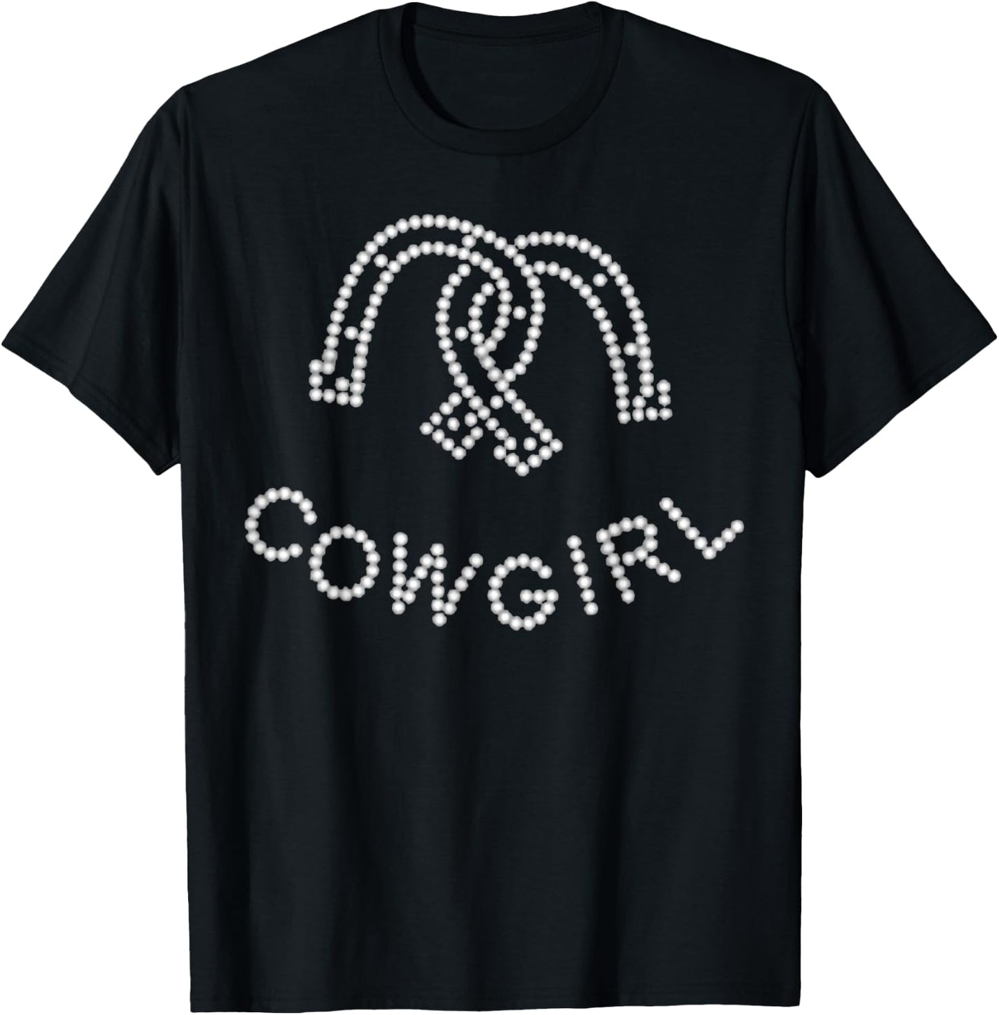 Cowgirl - Cool western cow girl horseshoe shirt T-Shirt - T-Shirt | Black